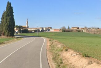 La carretera GIP-5129, a l'entrada del terme de Borrassà (Alt Empordà)