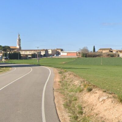 La carretera GIP-5129, a l'entrada del terme de Borrassà (Alt Empordà)